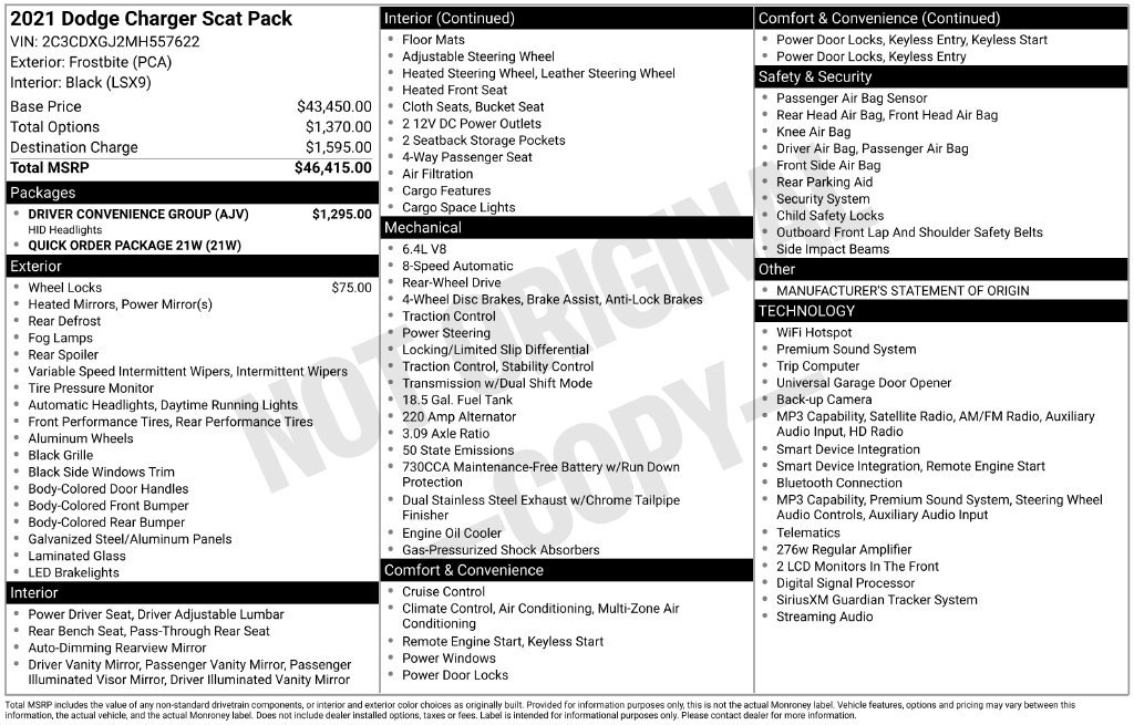 Used 2021 Dodge Charger Scat Pack w/ Driver Convenience Group RWD image 5
