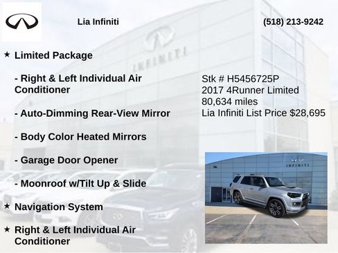 Used 2017 Toyota 4Runner Limited AWD/4WD image 5