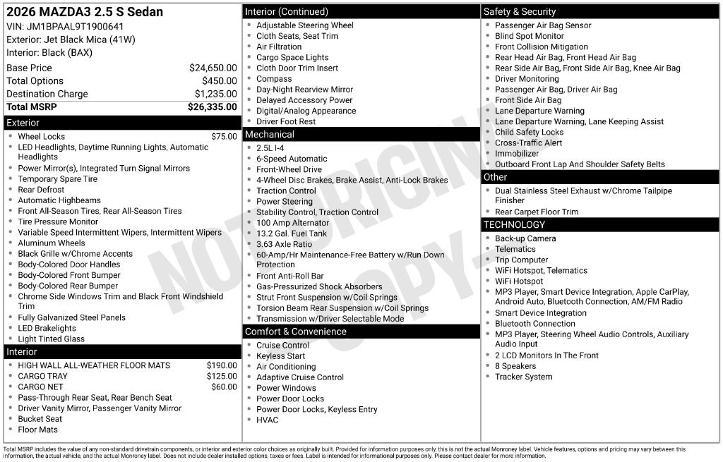 New 2026 MAZDA MAZDA3 s FWD image 7