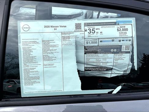 New 2025 Nissan Versa SV w/ Trunk Package image 14