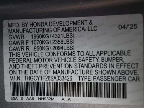 Used 2025 Honda Accord LX image 9