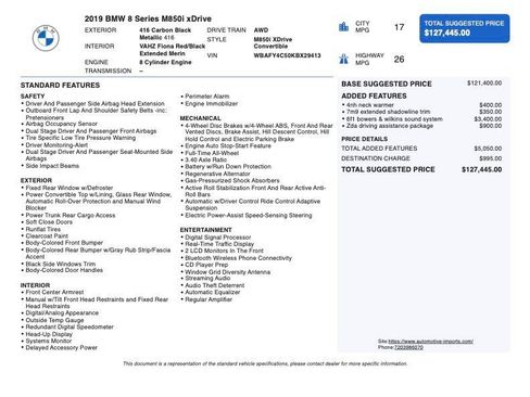 Used 2019 BMW M850i xDrive Convertible w/ Driver Assistance Package image 2