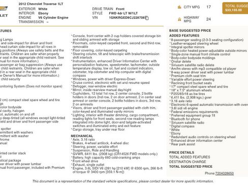 Used 2012 Chevrolet Traverse LT image 2