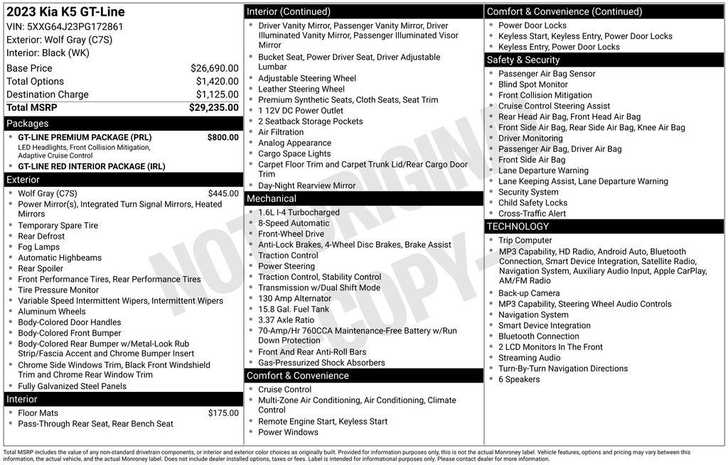 Used 2023 Kia K5 GT-Line w/ GT-Line Premium Package FWD image 2