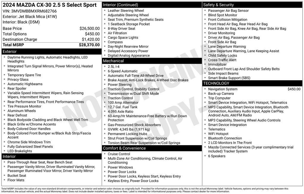 Used 2024 MAZDA CX-30 AWD 2.5 S w/ Select Sport Pkg image 35
