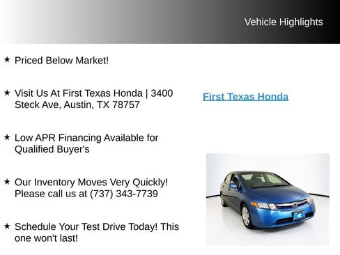 Used 2006 Honda Civic LX image 9