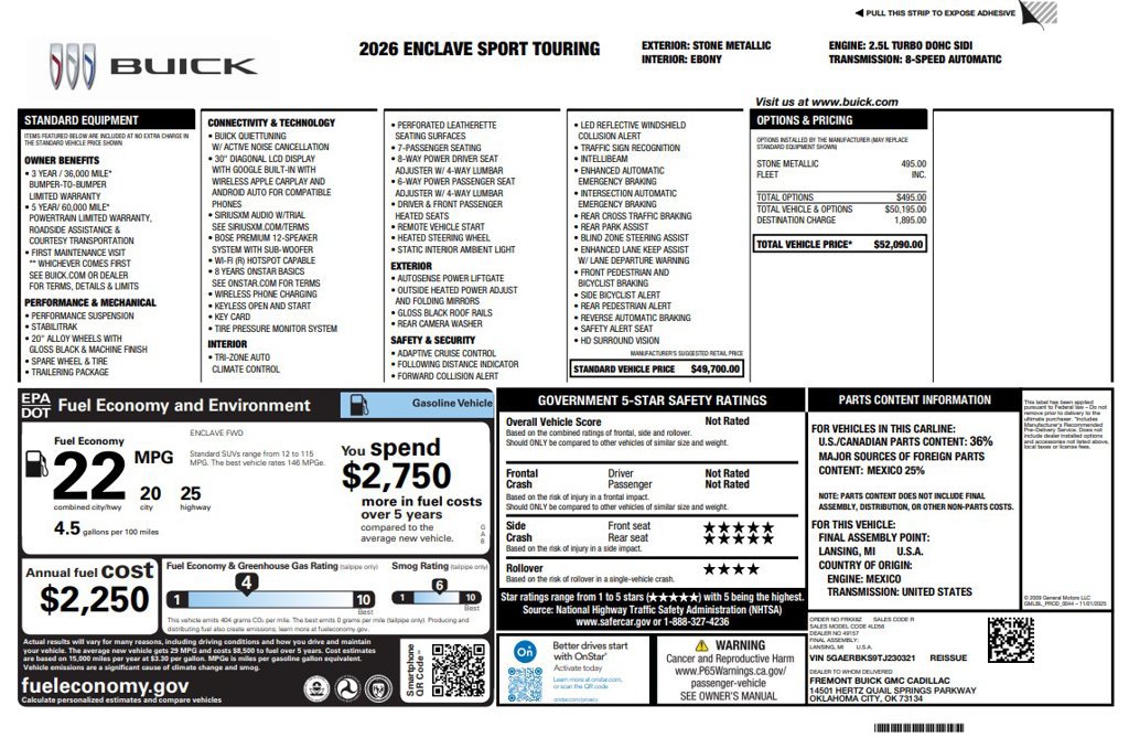 Used 2026 Buick Enclave Sport Touring FWD image 3