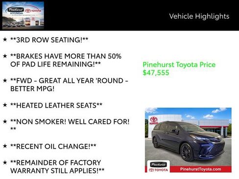 Certified 2025 Toyota Sienna XSE FWD image 20