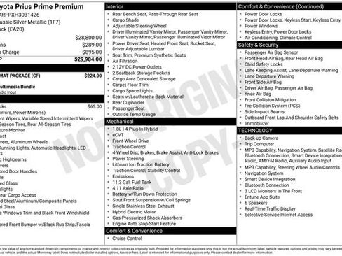 Used 2017 Toyota Prius Prime Premium w/ Carpet Mat Package FWD image 32