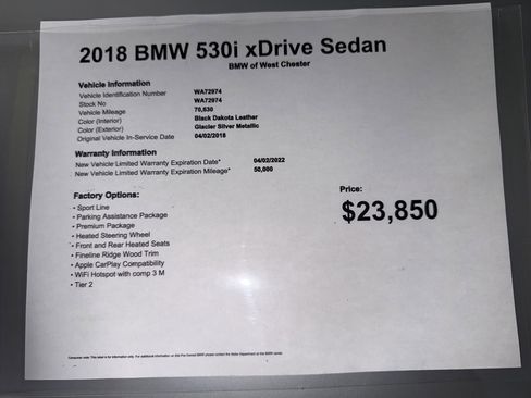 Used 2018 BMW 530i xDrive AWD/4WD image 19