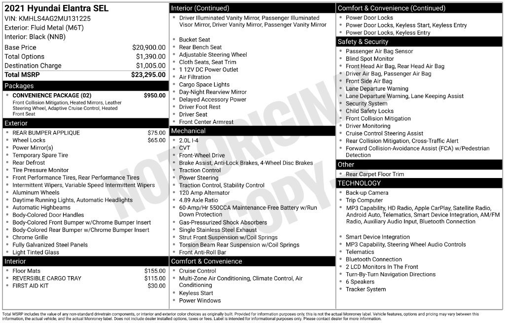 Used 2021 Hyundai Elantra SEL w/ Convenience Package FWD image 12