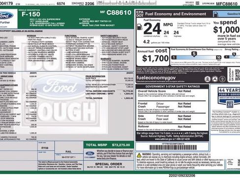 Used 2021 Ford F150 Lariat w/ Equipment Group 502A High AWD/4WD image 8