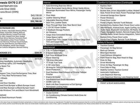 Used 2023 Genesis GV70 2.5T w/ Advanced Package image 33