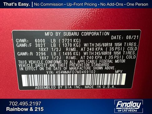 Certified 2021 Subaru Ascent Premium w/ Convenience Package image 33