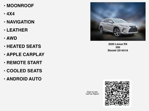 Used 2020 Lexus RX 350 AWD w/ Premium Package image 7
