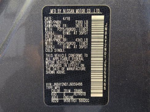 Used 2018 Nissan Armada Platinum w/ Cargo Package RWD image 33