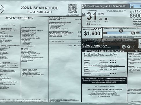 Used 2026 Nissan Rogue Platinum w/ Platinum Premium Package image 6