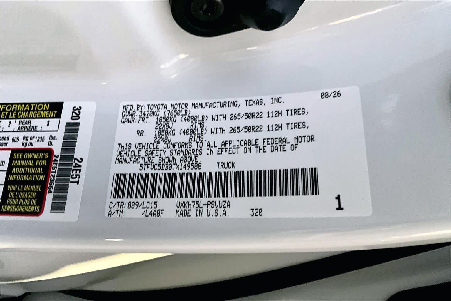 New 2026 Toyota Tundra Capstone AWD/4WD image 18
