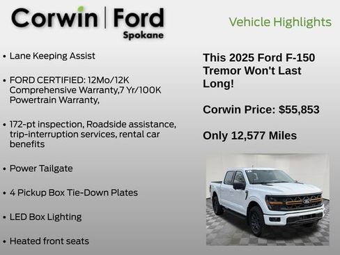 Certified 2025 Ford F150 Tremor w/ Bed Utility Package image 13