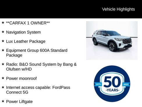 Used 2025 Ford Explorer Platinum w/ LUX Leather Package AWD/4WD image 7