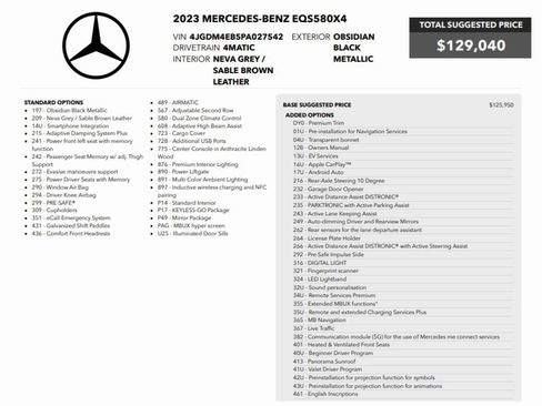 Used 2023 Mercedes-Benz EQS 580 4MATIC SUV image 2