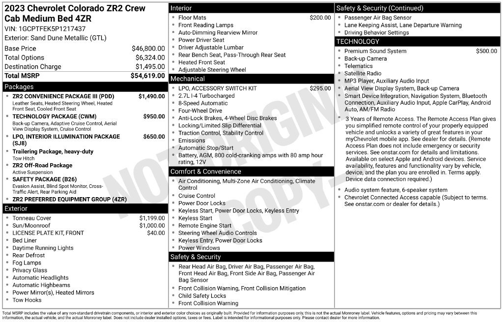 Used 2023 Chevrolet Colorado ZR2 w/ ZR2 Convenience Package III AWD/4WD image 2
