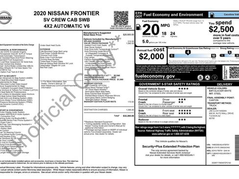 Used 2020 Nissan Frontier SV w/ Midnight Edition Floor Mats image 3