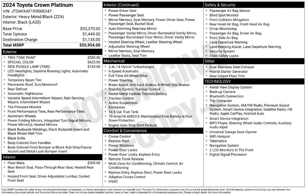 Certified 2024 Toyota Crown Platinum AWD/4WD image 24