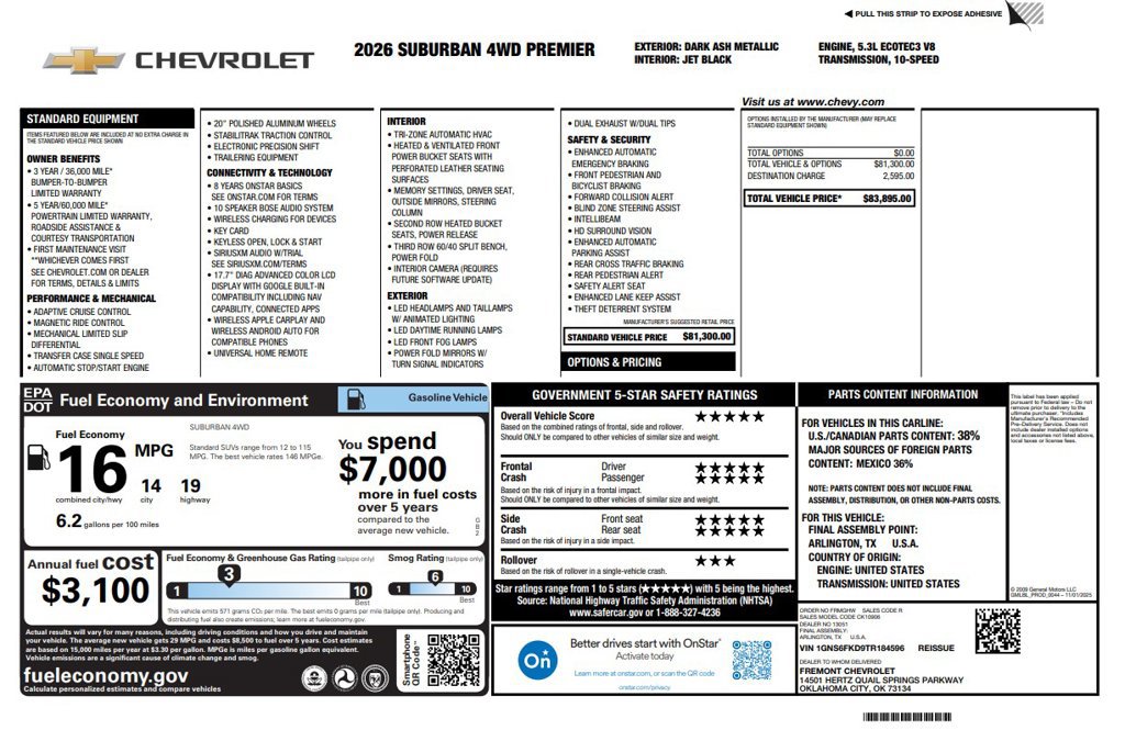Used 2026 Chevrolet Suburban Premier AWD/4WD image 3
