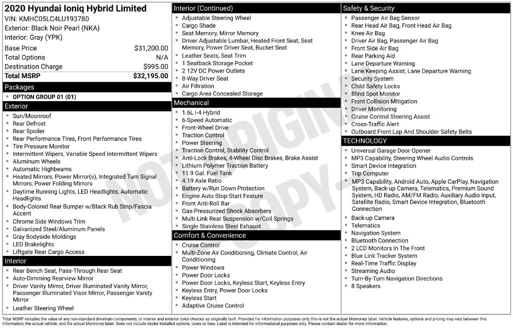 Used 2020 Hyundai Ioniq Limited FWD image 32