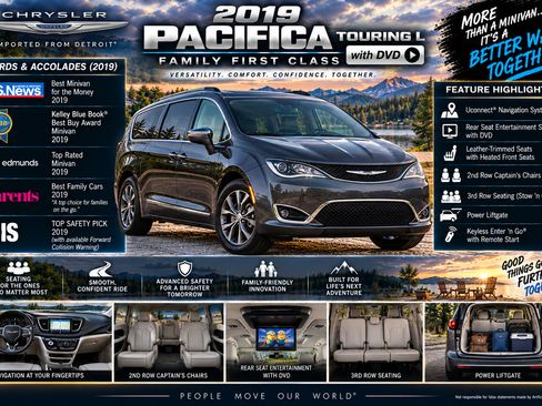 Used 2019 Chrysler Pacifica Touring-L w/ Advanced Safetytec Group FWD image 2