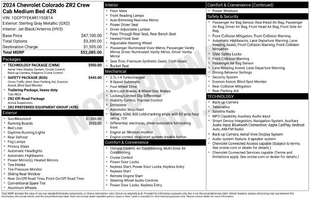 Used 2024 Chevrolet Colorado ZR2 w/ Technology Package AWD/4WD image 5