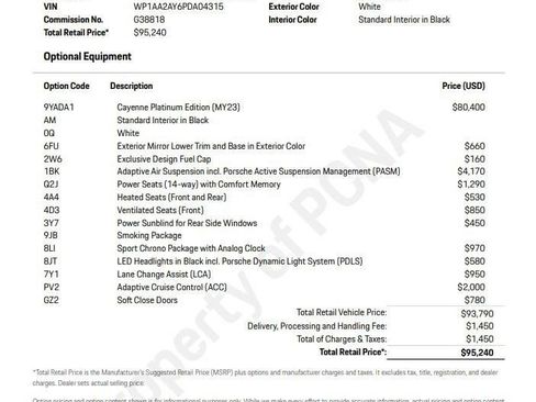 Certified 2023 Porsche Cayenne Platinum Edition AWD/4WD image 6