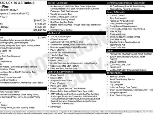 New 2026 MAZDA CX-70 3.3 Turbo S w/ Premium Plus AWD/4WD image 34