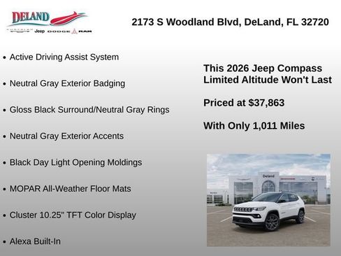 New 2026 Jeep Compass Limited w/ Sun, Sound & Navigation Group AWD/4WD image 38