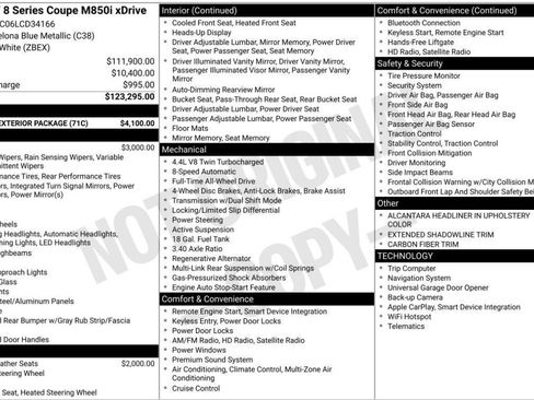 Used 2020 BMW M850i xDrive Coupe w/ M Carbon Exterior Package image 62