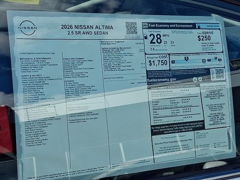 New 2026 Nissan Altima 2.5 SR w/ SR Midnight Edition Package AWD/4WD image 19