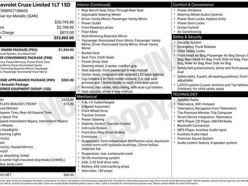Used 2016 Chevrolet Cruze LT w/ Sun And Sound Package FWD image 7
