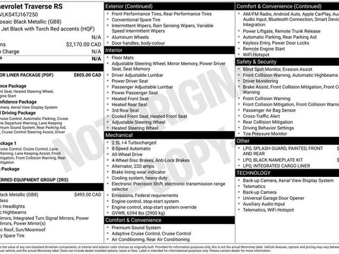 Used 2026 Chevrolet Traverse RS w/ LPO, Floor Liner Package AWD/4WD image 33