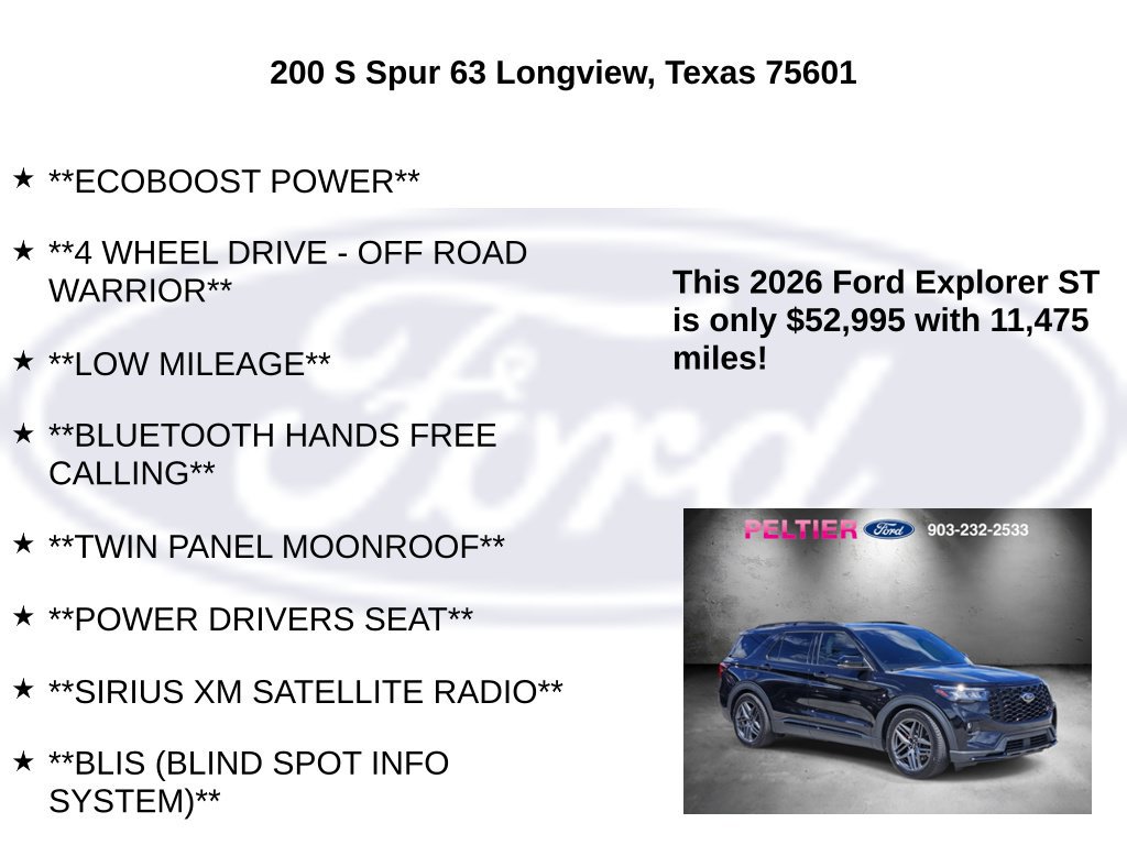 Certified 2026 Ford Explorer ST w/ Sun And Sound Package AWD/4WD image 20