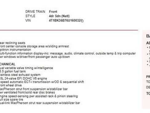 Used 2006 Toyota Avalon XLS image 1