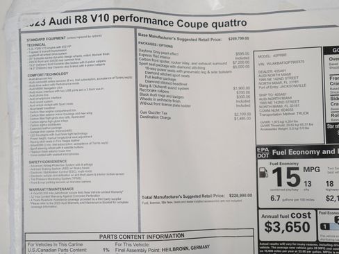 Used 2023 Audi R8 V10 performance AWD/4WD image 37