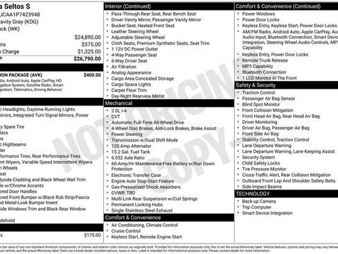 Used 2023 Kia Seltos S w/ Navigation Package AWD/4WD image 2