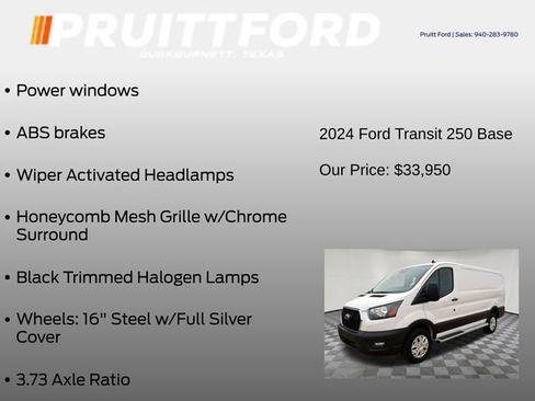 Used 2024 Ford Transit 250 Low Roof w/ Exterior Upgrade Package RWD image 13