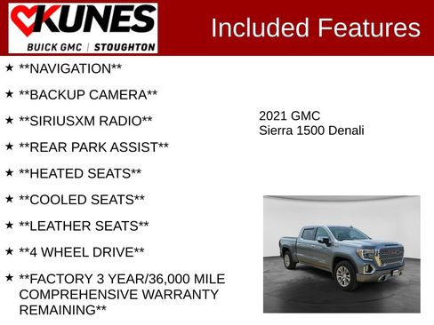 Used 2021 GMC Sierra 1500 Denali w/ Driver Alert Package II AWD/4WD image 2