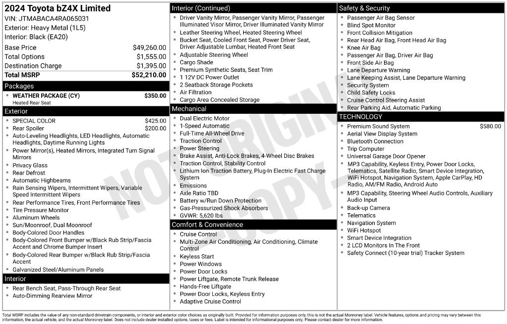 Used 2024 Toyota bZ4X AWD w/ Weather Package image 15