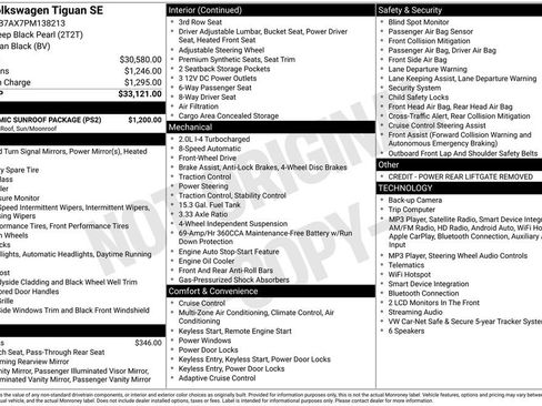 Used 2023 Volkswagen Tiguan SE w/ Panoramic Sunroof Package FWD image 4