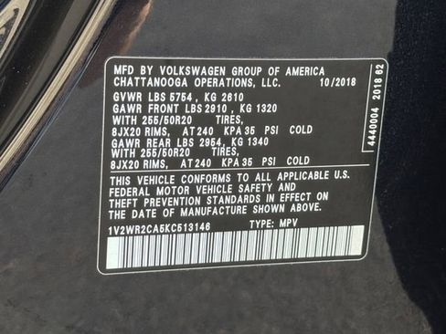 Used 2019 Volkswagen Atlas SE w/ Panoramic Sunroof Package FWD image 34