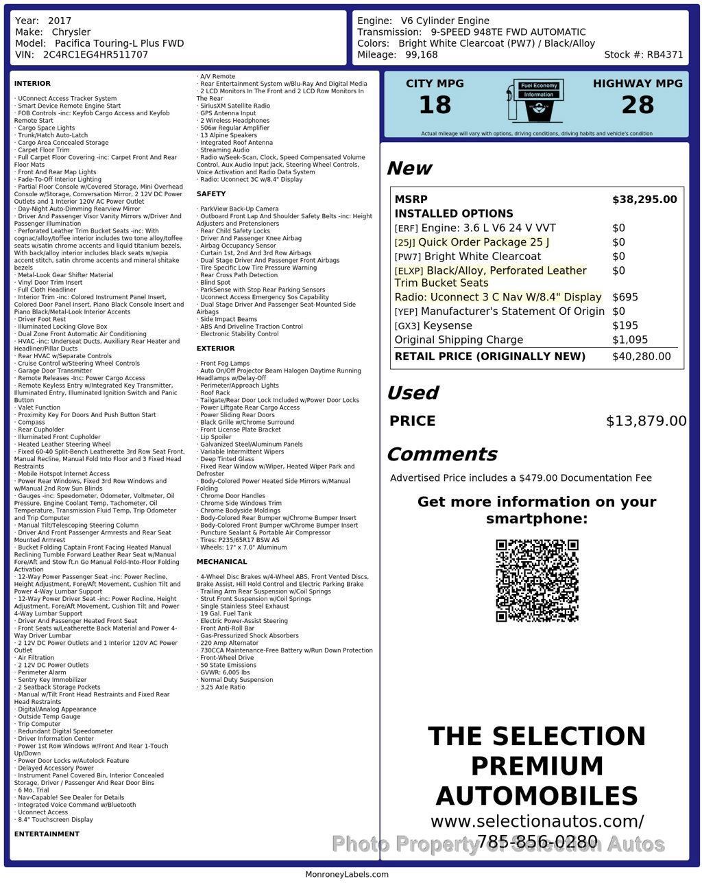 Used 2017 Chrysler Pacifica Touring-L Plus FWD image 2