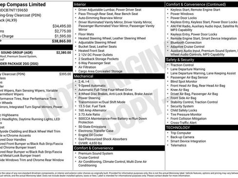 Used 2022 Jeep Compass Limited w/ Sun and Sound Group image 36